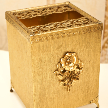 Sold:マトソン製 ゴールド ローズ 正方形 ティッシュボックス