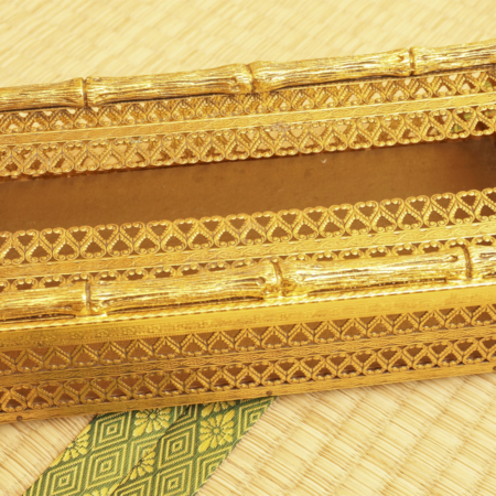 スタイルビルト製 ゴールド バンブー ティッシュボックス