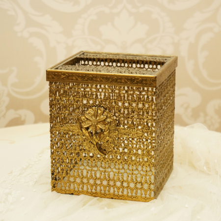 マトソン製 ゴールド デイジー 正方形ティッシュボックス